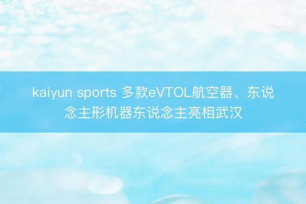 kaiyun sports 多款eVTOL航空器、东说念主形机器东说念主亮相武汉