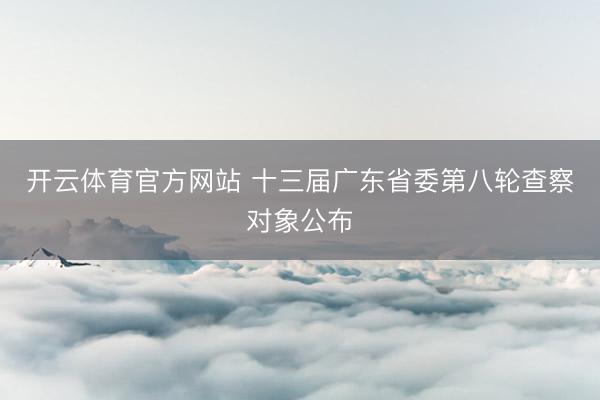 开云体育官方网站 十三届广东省委第八轮查察对象公布