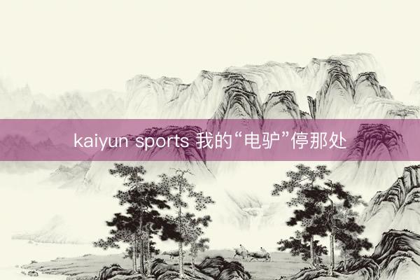 kaiyun sports 我的“电驴”停那处