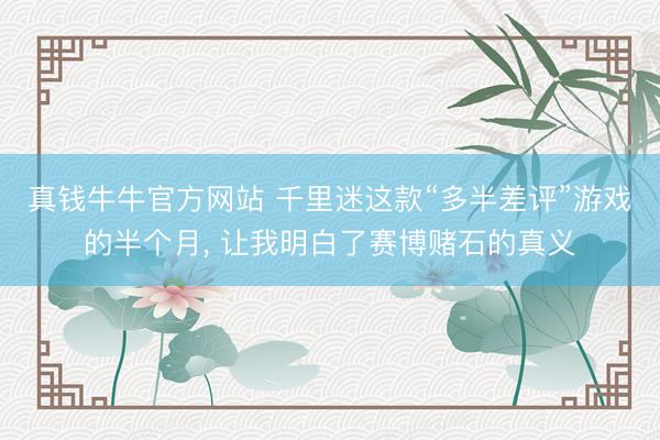 真钱牛牛官方网站 千里迷这款“多半差评”游戏的半个月， 让我明白了赛博赌石的真义