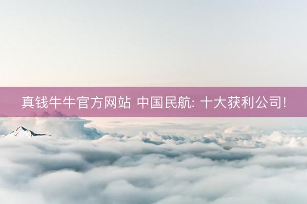 真钱牛牛官方网站 中国民航: 十大获利公司!