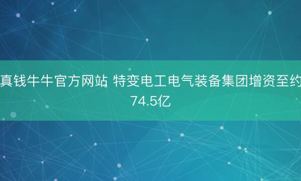 真钱牛牛官方网站 特变电工电气装备集团增资至约74.5亿