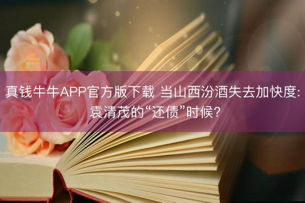 真钱牛牛APP官方版下载 当山西汾酒失去加快度: 袁清茂的“还债”时候?
