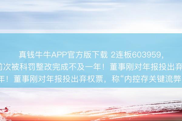 真钱牛牛APP官方版下载 2连板603959，又遭证监会立案看望，距前次被科罚整改完成不及一年！董事刚对年报投出弃权票，称“内控存关键流弊”