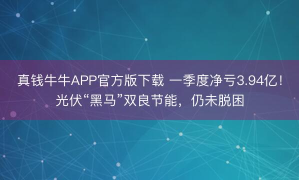 真钱牛牛APP官方版下载 一季度净亏3.94亿！光伏“黑马”双良节能，仍未脱困
