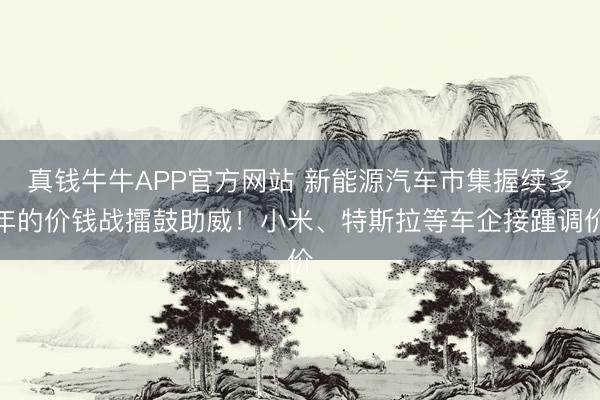 真钱牛牛APP官方网站 新能源汽车市集握续多年的价钱战擂鼓助威！小米、特斯拉等车企接踵调价