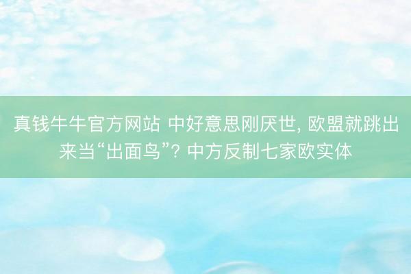 真钱牛牛官方网站 中好意思刚厌世， 欧盟就跳出来当“出面鸟”? 中方反制七家欧实体