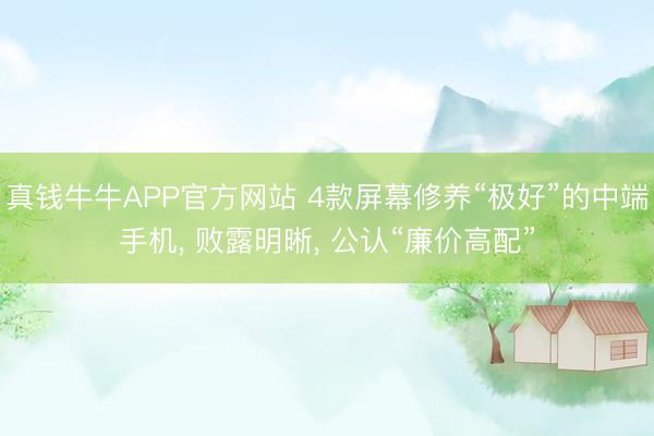 真钱牛牛APP官方网站 4款屏幕修养“极好”的中端手机， 败露明晰， 公认“廉价高配”