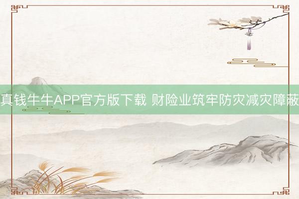 真钱牛牛APP官方版下载 财险业筑牢防灾减灾障蔽