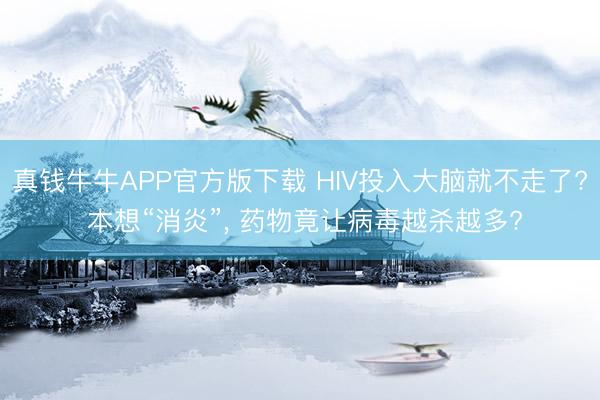 真钱牛牛APP官方版下载 HIV投入大脑就不走了? 本想“消炎”， 药物竟让病毒越杀越多?