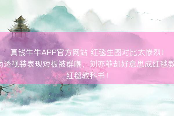 真钱牛牛APP官方网站 红毯生图对比太惨烈！周冬雨透视装表现短板被群嘲，刘亦菲却好意思成红毯教科书！