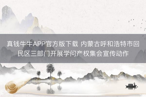真钱牛牛APP官方版下载 内蒙古呼和浩特市回民区三部门开展学问产权集会宣传动作
