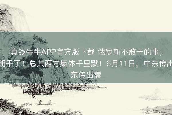 真钱牛牛APP官方版下载 俄罗斯不敢干的事，伊朗干了！总共西方集体千里默！6月11日，中东传出震